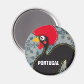 De Rooster van Portugal en Portugese Mozaïeken Magneet (Voorkant / Achterkant)