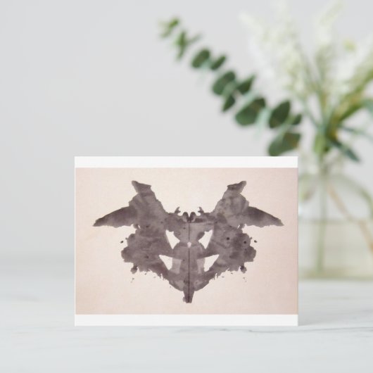 De Rorschach Test Ink Blots Bord 1 Bat, Moth Briefkaart (Staand voorkant)