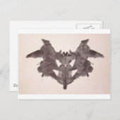 De Rorschach Test Ink Blots Bord 1 Bat, Moth Briefkaart (Voorkant / Achterkant)