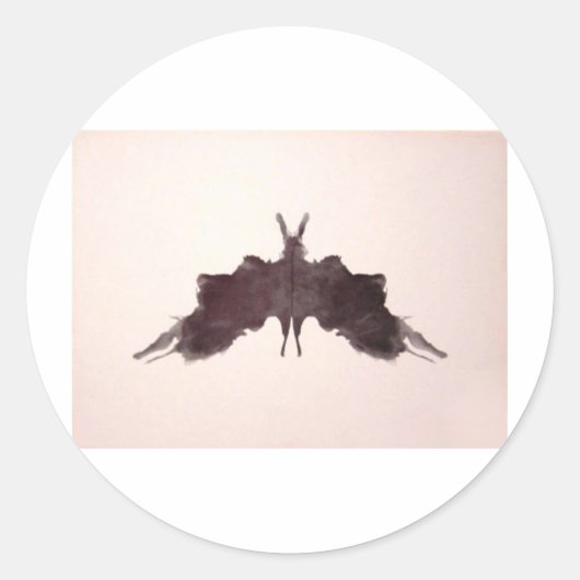 De Rorschach Test Ink Blots Bord 5 vleermuismot Ronde Sticker (Voorkant)