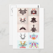 De Rorschach-testinkt blots alle 10 Borden 1-10 Briefkaart (Voorkant / Achterkant)