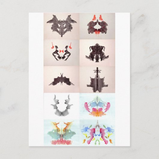 De Rorschach-testinkt blots alle 10 Borden 1-10 Briefkaart (Voorkant)