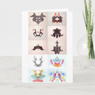 De Rorschach-testinkt blots alle 10 Borden 1-10 Kaart