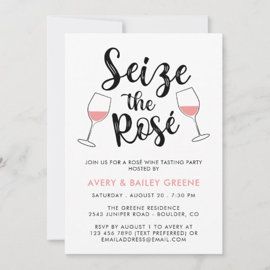 De Rosé Wine Tasting Party Kaart (Voorkant)