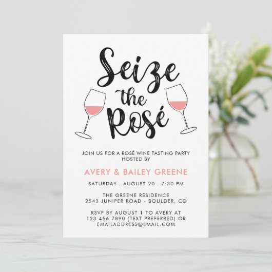 De Rosé Wine Tasting Party Kaart (Staand voorkant)