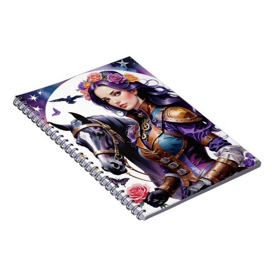 De Rosebud serie-Steampunk Rosebud & Haar Paard Notitieboek (Rechterzijde)