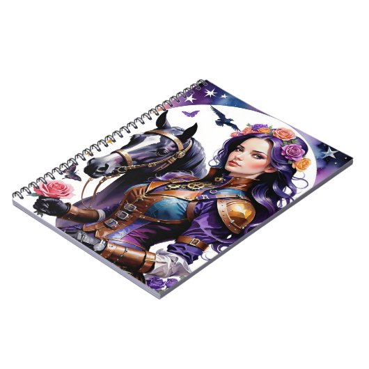 De Rosebud serie-Steampunk Rosebud & Haar Paard Notitieboek (Linkerzijde)