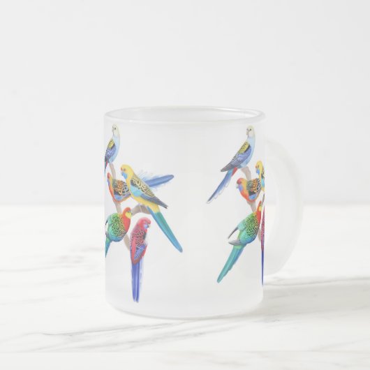 De rosella Parrots Frosted Mok (Voorkant rechts)