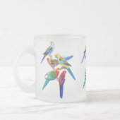 De rosella Parrots Frosted Mok (Links)