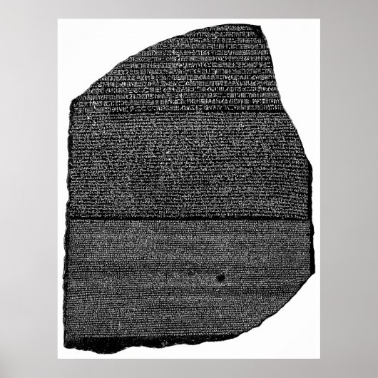 De Rosetta Stone Egyptian Granodiorite Stele Poster (Voorkant)