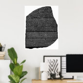 De Rosetta Stone Egyptian Granodiorite Stele Poster (Thuiskantoor)