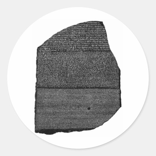 De Rosetta Stone Egyptian Granodiorite Stele Ronde Sticker (Voorkant)