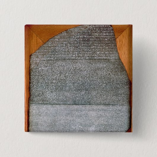 De Rosetta Stone, van Fort St. Julien, Vierkante Button 5,1 Cm (Voorkant)