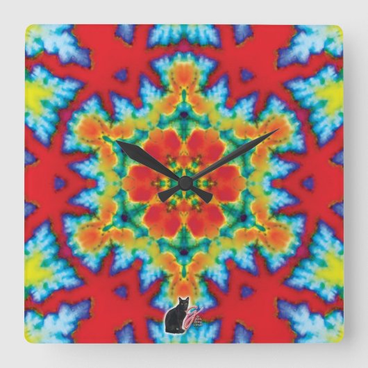 De Rosey Kaleidoscoop Vierkante Klok (Voorkant)
