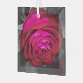 De Rosy Camellia Glas Ornament (Voorkant links)