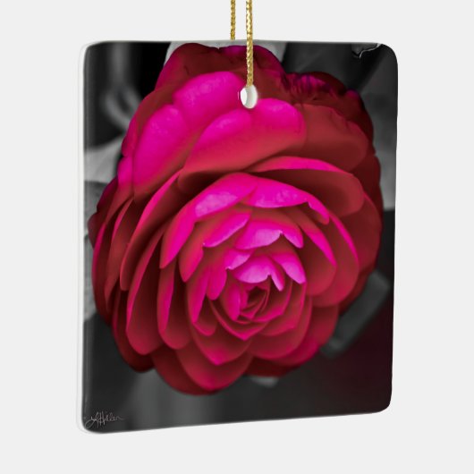 De Rosy Camellia Keramisch Ornament (Rechts)