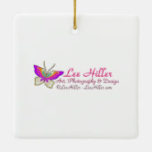 De Rosy Camellia Keramisch Ornament (Achterkant)