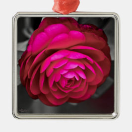 De Rosy Camellia Metalen Ornament