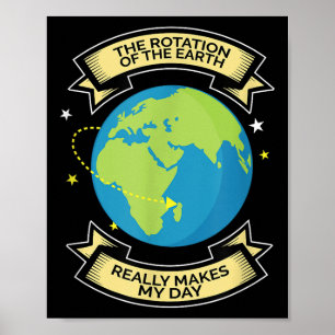 De rotatie van de aarde maakt mijn dag een T-shirt Poster
