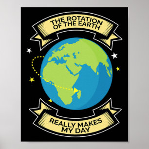 De rotatie van de aarde maakt mijn dag een T-shirt Poster