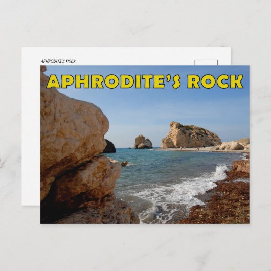 De rots Cyprus van Cyprus Aphrodite Briefkaart (Voorkant / Achterkant)