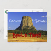 De Rots van de duivel, het Briefkaart van Wyoming (Voorkant / Achterkant)