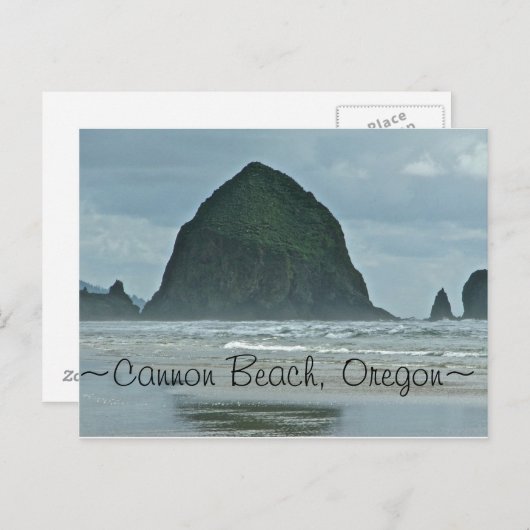 De Rots van de hooiberg, het Strand Oregon van het Briefkaart (Voorkant / Achterkant)