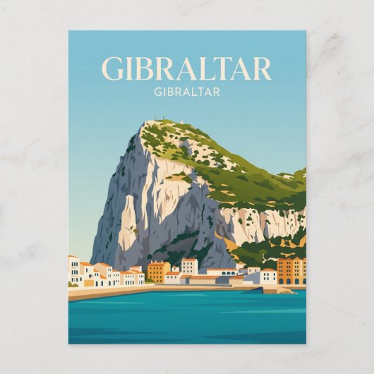 De Rots van Gibraltar Gibraltar Briefkaart (Voorkant)