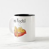 De Rots van honden Tweekleurige Koffiemok (Voorkant links)