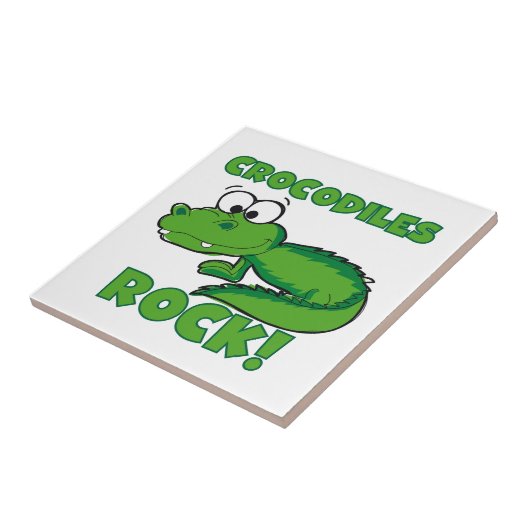 De Rots van krokodillen Tegeltje (Zijkant)