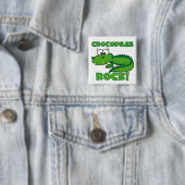 De Rots van krokodillen Vierkante Button 5,1 Cm (In situ)
