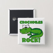 De Rots van krokodillen Vierkante Button 5,1 Cm (Voorkant /achterkant)