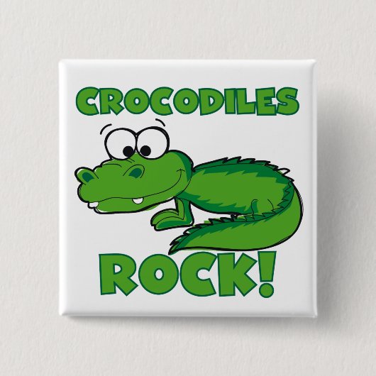 De Rots van krokodillen Vierkante Button 5,1 Cm (Voorkant)