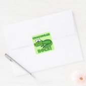 De Rots van krokodillen Vierkante Sticker (Envelop)