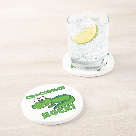 De Rots van krokodillen Zandsteen Onderzetter (Zijkant)