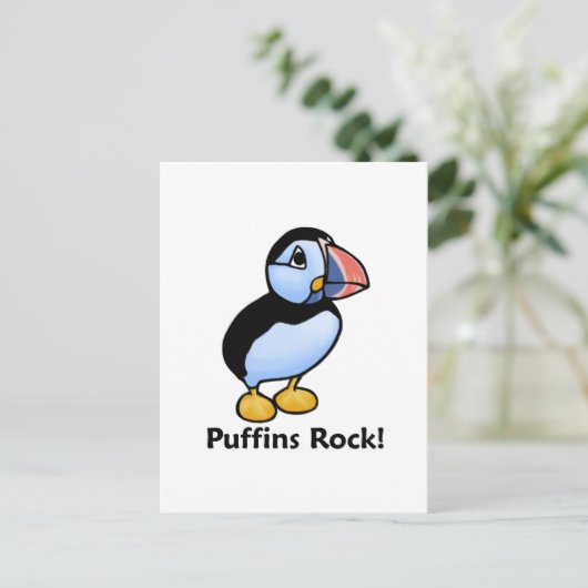 De Rots van papegaaiduikers! Briefkaart (Staand voorkant)