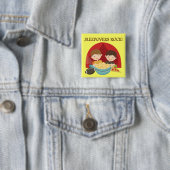 De Rots van Sleepovers Vierkante Button 5,1 Cm (In situ)