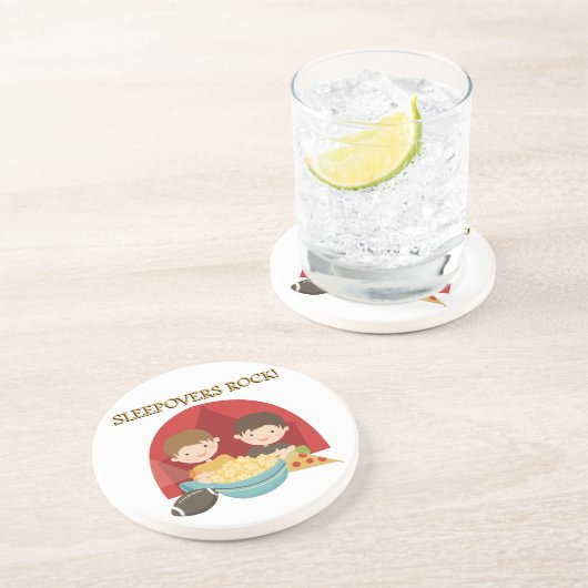 De Rots van Sleepovers Zandsteen Onderzetter (Zijkant)