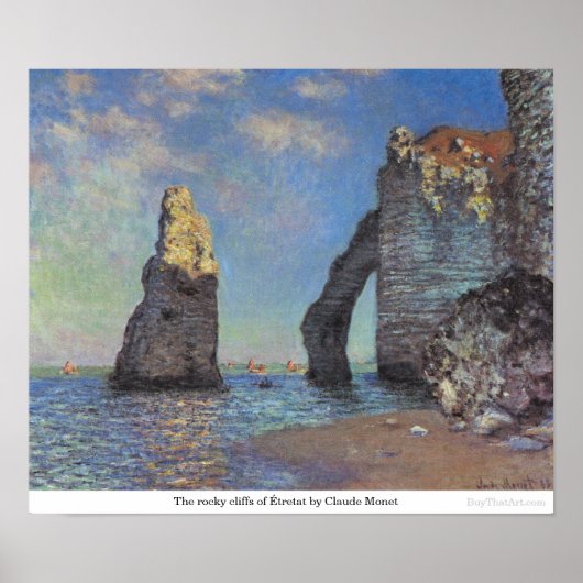 De rotsachtige kliffen van Étretat van Claude Mone Poster (Voorkant)