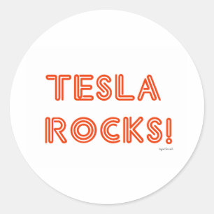 De Rotsen van Tesla! Ronde Sticker