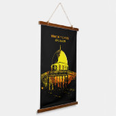 De Rotskoepel: de hartslag van Jeruzalem Hangend Wandkleed (Gebogen)