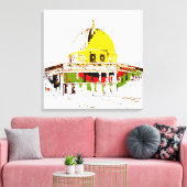 De Rotskoepel: een symbool van vrede Canvas Afdruk (Insitu (Woonkamer))