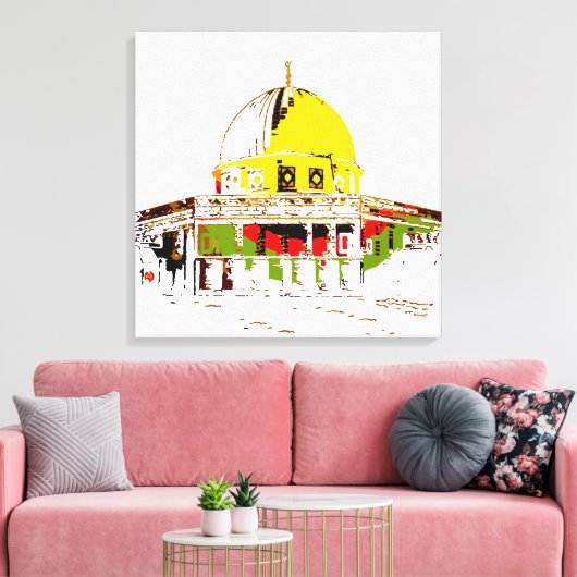 De Rotskoepel: een symbool van vrede Canvas Afdruk (Insitu (Woonkamer))