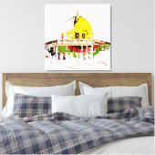 De Rotskoepel: een symbool van vrede Canvas Afdruk (Insitu (Slaapkamer))