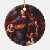 De rotsmadonna van Leonardo da Vinci Keramisch Ornament (Achterkant)