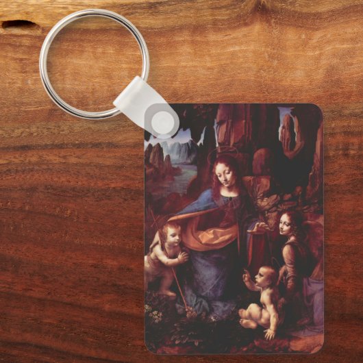 De rotsmadonna van Leonardo da Vinci Sleutelhanger (Voorkant)
