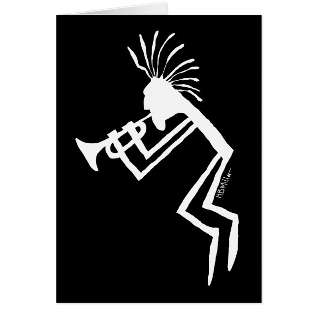 De Rotstekening van de Trompetter van Kokopelli (Voorkant)