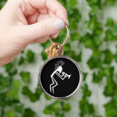 De Rotstekening van de Trompetter van Kokopelli Sleutelhanger (Hand)
