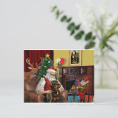 De Rottweiler van de Kerstman Feestdagenkaart (Staand voorkant)