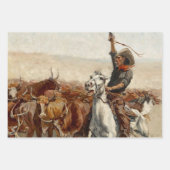 De Roundup Westerne kunst van Frederic Remington Inpakpapier Vel (Voorkant 2)
